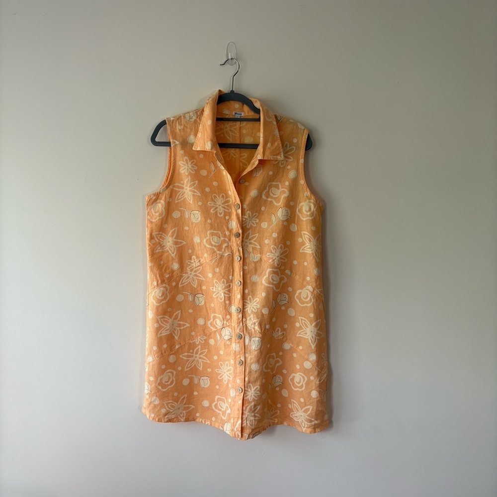 NWOT - light orange Sleeveless Button-Up dress